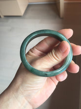 Load image into Gallery viewer, 47mm certified 100% natural Type A oily dark green gray black(老油青) oval jadeite jade bangle BS174-0051
