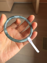 Load image into Gallery viewer, 58.5mm Certified Type A 100% Natural dark green/blue/gray Guatemala slim round cut Jadeite bangle PH7-2347
