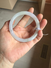 Load image into Gallery viewer, 58.5mm certified Type A 100% Natural white yellow green gray light purple with brown red flying dandelions slim round cut Jadeite Jade bangle PE118-3721
