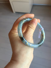 Load image into Gallery viewer, 55mm certified 100% natural Type A sunny green white carved and golden-painted jadeite jade bangle PF79-(3441)
