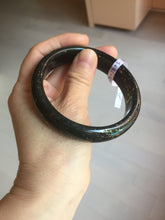 Load image into Gallery viewer, 60.3mm 100% Natural dark green/black meteorite Stellar Night sky nephrite bangle HN26-7598
