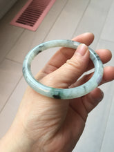 Load image into Gallery viewer, 57.2mm certified 100% natural Type A white sunny green dark green ink painting (水墨) round cut jadeite jade bangle PC158-3151
