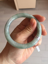 Load image into Gallery viewer, 55.5mm certified 100% natural Type A light green round cut jadeite jade bangle BS104-2525
