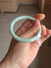 Load image into Gallery viewer, 51mm certified Type A 100% Natural light green sunny green white round cut Jadeite Jade bangle PH165
