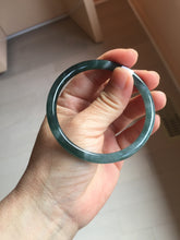 Load image into Gallery viewer, 55.8mm Certified Type A 100% Natural dark green/blue/gray/black Guatemala slim round cut Jadeite bangle PJ100-5624
