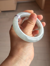 Load image into Gallery viewer, 54.5mm 100% natural type A icy watery light green/brown/black ice river with seaweed jadeite jade bangle Y154-5248
