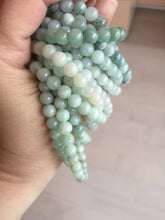 Load image into Gallery viewer, 6.3mm 100% natural type A green/white jadeite jade beads bracelet group BK104 added-on item
