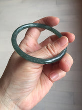 Load image into Gallery viewer, 57mm Certified Type A 100% Natural dark green/blue/gray with Guatemala slim round cut Jadeite bangle PE57-7064
