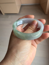 Load image into Gallery viewer, 52.4mm Certified 100% natural Type A half dark green gray black(油青) half light purple Breeze of Provence series((普罗旺斯的风)) square jadeite jade bangle AZ177-0508

