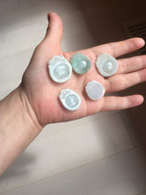 Load image into Gallery viewer, 100% Natural Type A Light Green Gray Jadeite Jade Lucky Fortune Seashell (福贝) Pendant Group PH235
