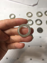 Load image into Gallery viewer, Size 6 -9 1/2 100% natural type A icy watery light yellow gray black white (灰冰) jadeite jade band ring PC228
