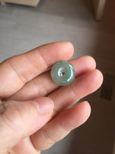 Load image into Gallery viewer, 9.5-17mm Type A 100% Natural icy watery oily dark green gray black(油青)  Jadeite Jade Safety Guardian Button donuts Pendant group AU80 add on item
