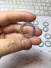 Load image into Gallery viewer, 16.7mm Size 6 1/4 100% natural type A icy watery dark green blue black gray Guatemala jadeite band ring group PE129
