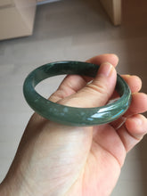Load image into Gallery viewer, 58.6mm Certified Type A 100% Natural dark green/blue/gray/black with flying snow Guatemala Jadeite bangle BS155-0123
