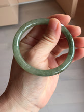 Load image into Gallery viewer, 卖了 57.4mm Certified 100% natural Type A oily dark green/ gray/brown (老油青) slim round cut jadeite jade bangle PB321-0594
