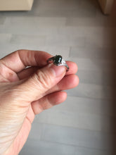 Load image into Gallery viewer, 100% natural type A icy watery green dark green four-prong jadeite jade ring group PB130
