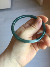 Load image into Gallery viewer, 59mm Certified Type A 100% Natural light black/green/gray Guatemala slim round cut Jadeite bangle PJ75-0694
