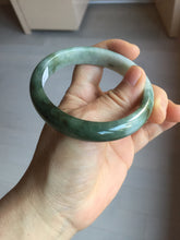 Load image into Gallery viewer, 58.2mm Certified Type A 100% Natural dark green gray black jadeite Jade bangle PD170-6281
