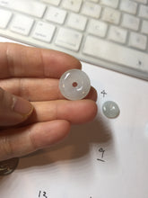 Load image into Gallery viewer, 13.4-16.6mm Type A 100% Natural icy watery light green white gray Jadeite Safety Guardian Button donuts pendant PF21 Add on item
