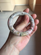 Load image into Gallery viewer, 51.8mm 100% natural pink/black/brown/yellow/black chubby round cut rose stone (Rhodonite) bangle SY134
