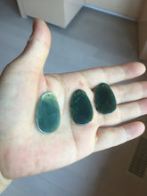 Load image into Gallery viewer, 100% Natural type A icy watery dark green gray black Guatemala jadeite RuYi(如意) pendant BP185
