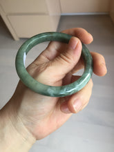 Load image into Gallery viewer, 57.6mm Certified type A 100% Natural oily dark greenwhite gray black watermelon rind  (瓜油青)  Jadeite bangle AZ187-1630
