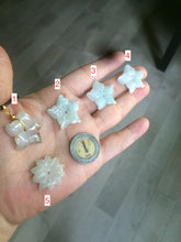 Load image into Gallery viewer, Type A 100% Natural light green/white jadeite Jade flower Pendant AZ91
