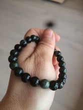 Load image into Gallery viewer, AllaboutjadeCanada.com only. 6.5-7.5mm 100% natural black/blue/green/brown(Wuji, Mocui) jadeite jade beads bracelet AK8 (Add on item, not sale individually. ) .
