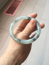 Load image into Gallery viewer, 56mm certificate 100% natural Type A white dark green ink painting (水墨) round cut jadeite jade bangle PC157-3144
