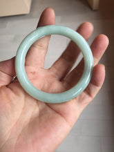 Load image into Gallery viewer, 53.5mm certified 100% natural Type A light green round cut jadeite jade bangle BP161-2771
