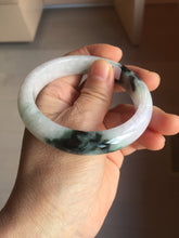 Load image into Gallery viewer, 56mm certified 100% natural type A sunny green/dark green/purple/white jadeite jade bangle PF19-3425
