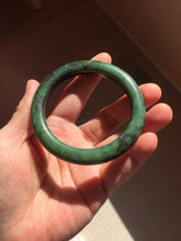 Load image into Gallery viewer, 55mm Certified 100% Natural Deep Pine Green/Black "Serene Ember Forest" Nephrite (red-skin nephrite 红皮碧玉)  Bangle HT168-16-3854
