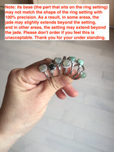 Load image into Gallery viewer, 100% natural type A icy watery green dark green four-prong jadeite jade ring group PB130
