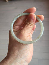 Load image into Gallery viewer, 54.8mm Certified type A 100% Natural light green gray black slim round cut Jadeite bangle PA188-2474

