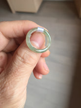 Load image into Gallery viewer, 100% natural type A ice watery oily dark green/gray/black(冰油青) jadeite jade band ring PB121
