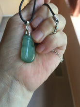 Load image into Gallery viewer, 100% Natural type A icy watery dark green/black/gary with green flying flowers Jadeite Jade belssed melon pendant PC124-3
