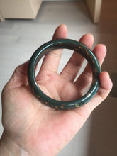 Load image into Gallery viewer, 60.4mm 100% Natural Dark Green Black Meteorite Night Sky Golden Blossom Fireworks Nephrite Bangle HN162-5905
