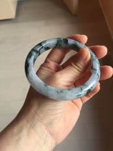 Load image into Gallery viewer, 60.5mm Certified Type A 100% Natural dark green/purple/gray Snowy Pine Mountain Jadeite Jade bangle PF28-1214
