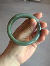 Load image into Gallery viewer, 55.4mm certified 100% natural Type A dark green yellow gray black jadeite jade bangle AA72-7576
