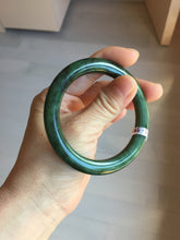 Load image into Gallery viewer, 54.9mm certified 100% Natural dark green/black nephrite (碧玉)  bangle HT168-2-3910
