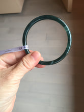 Load image into Gallery viewer, 61mm Certified Type A 100% Natural dark green/blue/gray Guatemala slim round cut Jadeite bangle BP199-5515

