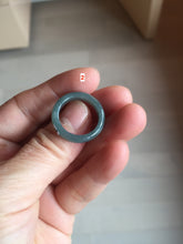 Load image into Gallery viewer, Size 6 1/2 100% natural type A light dark green blue black gray Guatemala jadeite band ring group AA112
