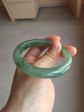 Load image into Gallery viewer, Shopify only. 54mm certified 100% natural Type A icy watery oliy dark green(油青) brown jadeite jade bangle BS103-4060
