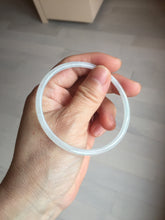 Load image into Gallery viewer, 59mm certifide Type A 100% Natural light green white skinny round cut Jadeite Jade bangle AZ178-0515
