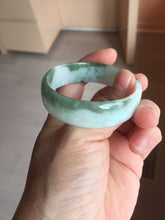 Load image into Gallery viewer, 51mm Certified type A 100% Natural green white half mountain half water (半山半水) thin Jadeite Jade bangle PB272-1040
