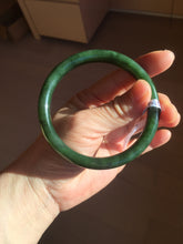 Load image into Gallery viewer, 61mm certified 100% Natural dark green/black nephrite (碧玉) bangle HN69-1573
