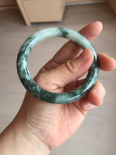 Load image into Gallery viewer, 56mm certified 100% natural Type A silent snow and green forest round cut jadeite jade bangle AA36-4282
