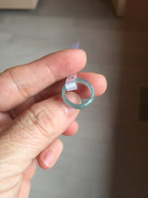 Load image into Gallery viewer, Size 1 1/4 (12.7mm) 100% natural type A icy watery green/blue/gray Guatemala jadeite jade band ring group AA106
