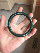 Load image into Gallery viewer, 60.5mm 100% Natural Dark Green/Black Meteorite Star Night Sky Galaxy Nephrite Bangle HT171-0553
