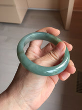 Load image into Gallery viewer, 56.8mm Certified 100% natural Type A oily dark green/ gray (老油青) jadeite jade bangle PB286-0548
